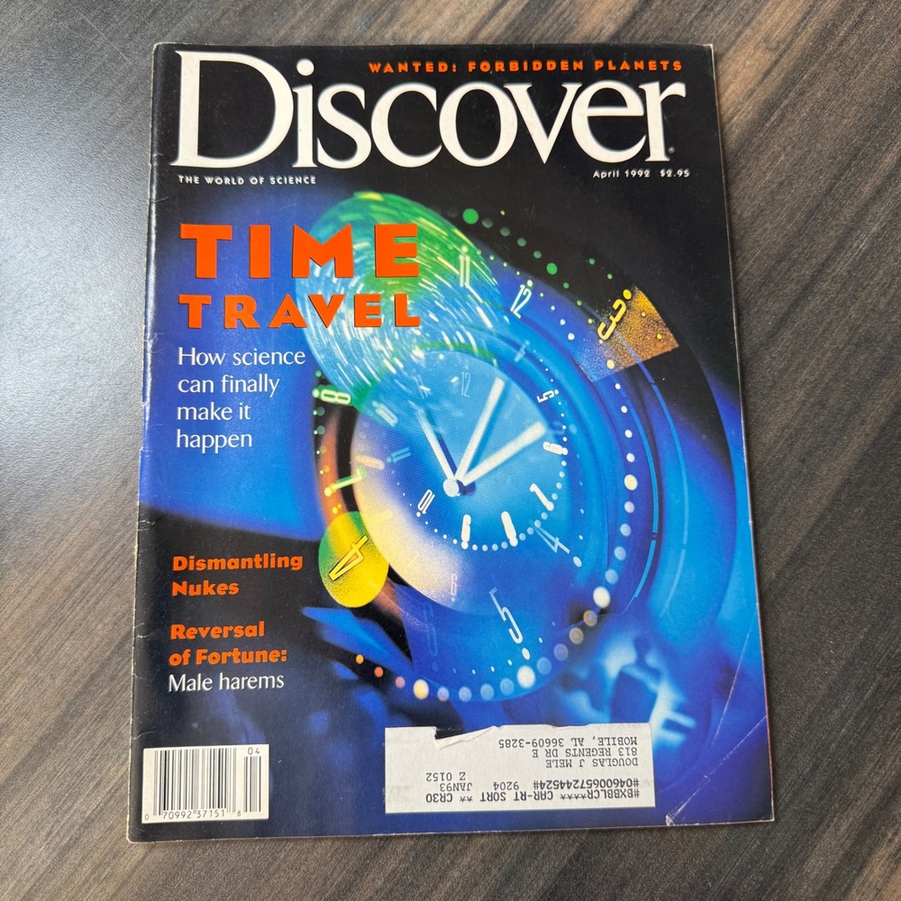Discover Magazine April 1992 Time Travel Science Forbidden‎ Planets Issue